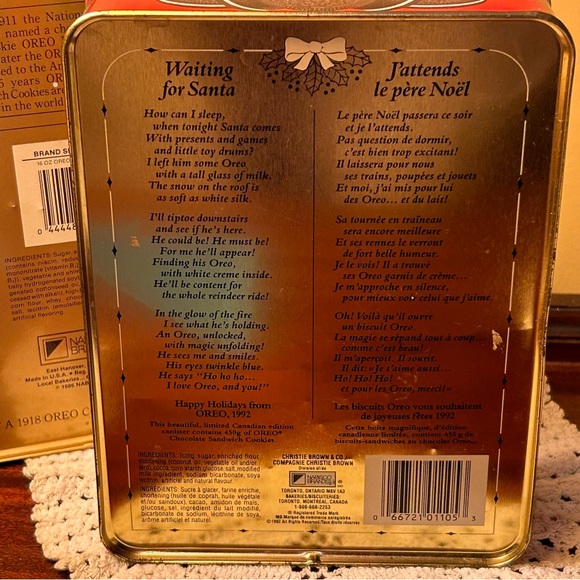 Vintage OREO Collector Cookie Tins 1986 1992 - Picture 6 of 9